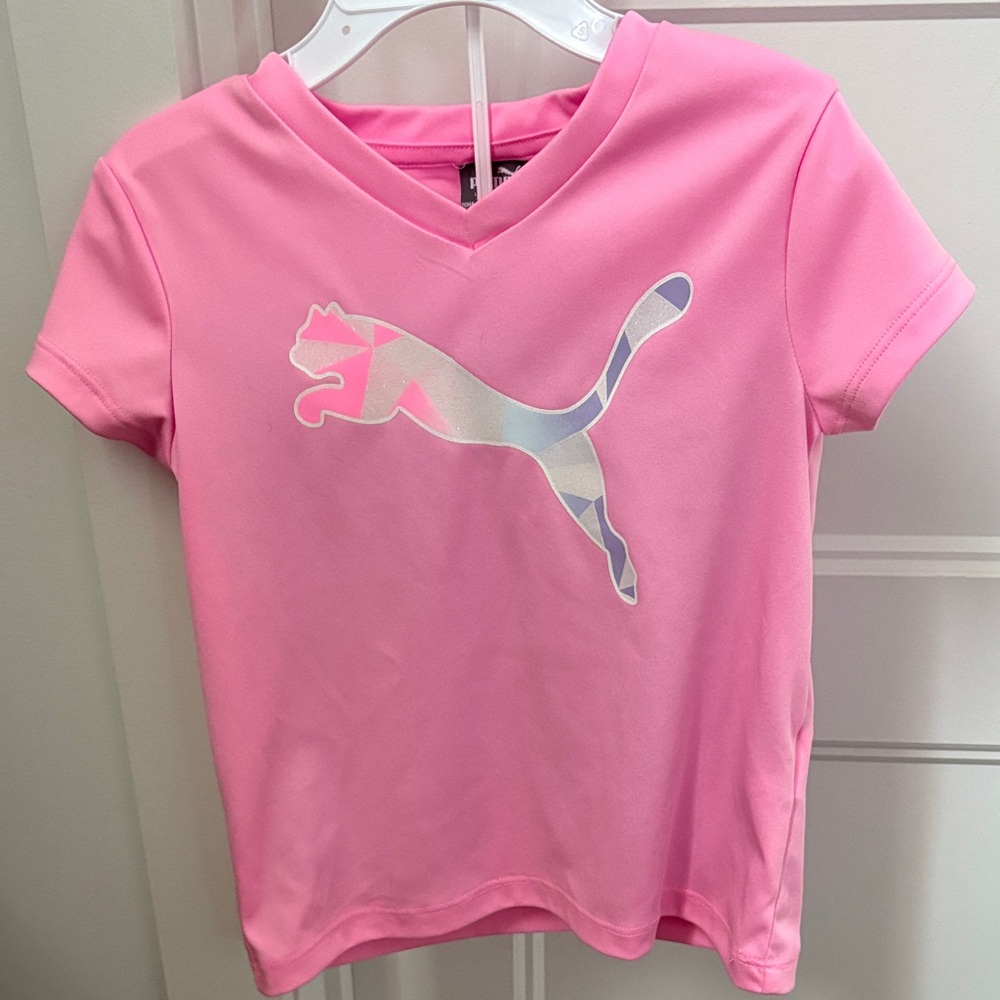 Puma Kids Vivid Pink Short Sleeve Tee